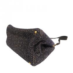 Pre Owned Prada Black Tweed Canapa Tote