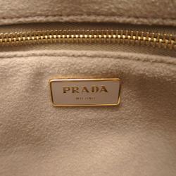 Pre Owned Prada Black Tweed Canapa Tote