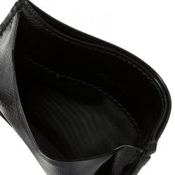 Pre Owned Prada Black Saffiano Patent Leather Card Holder