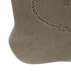Pre Owned Prada White/Beige  Canvas Jacquard Logo Studded Top Handle Bag