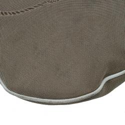 Pre Owned Prada White/Beige  Canvas Jacquard Logo Studded Top Handle Bag