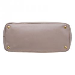 Pre Owned Prada Blush Pink Saffiano Lux Leather Large Double Zip Tote