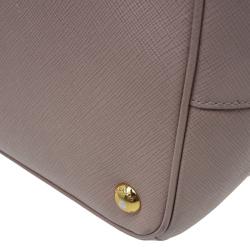 Pre Owned Prada Blush Pink Saffiano Lux Leather Large Double Zip Tote