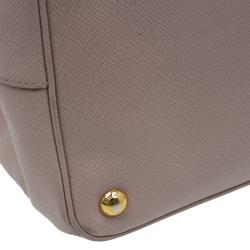 Pre Owned Prada Blush Pink Saffiano Lux Leather Large Double Zip Tote