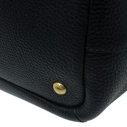 Pre Owned حقيبة شوبر برادا جلد فيتيلو ديانو أسود