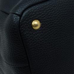 Pre Owned حقيبة شوبر برادا جلد فيتيلو ديانو أسود