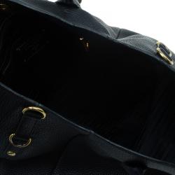 Pre Owned حقيبة شوبر برادا جلد فيتيلو ديانو أسود