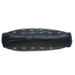 Pre Owned Prada Black Lambskin Grommet Tote