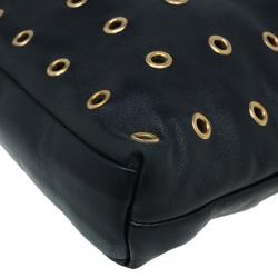 Pre Owned Prada Black Lambskin Grommet Tote