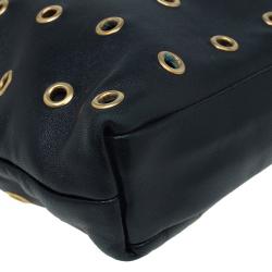 Pre Owned Prada Black Lambskin Grommet Tote