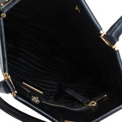 Pre Owned Prada Black Lambskin Grommet Tote