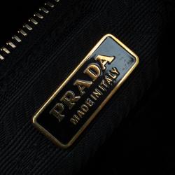 Pre Owned Prada Black Lambskin Grommet Tote
