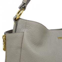 Pre Owned Prada Beige Vitello Daino Double Zip Pocket Hobo