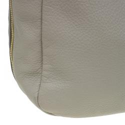 Pre Owned Prada Beige Vitello Daino Double Zip Pocket Hobo