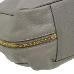 Pre Owned Prada Beige Vitello Daino Double Zip Pocket Hobo