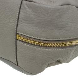 Pre Owned Prada Beige Vitello Daino Double Zip Pocket Hobo