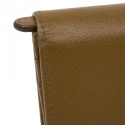 Prada Tan Saffiano Leather Continental Wallet
