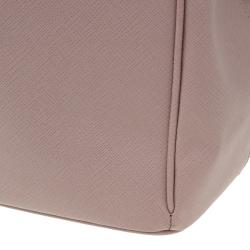 Pre Owned Prada Blush Pink Saffiano Lux Leather Large Double Zip Tote