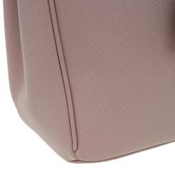 Pre Owned Prada Blush Pink Saffiano Lux Leather Large Double Zip Tote