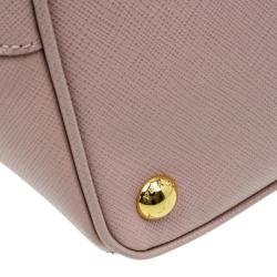 Pre Owned Prada Blush Pink Saffiano Lux Leather Large Double Zip Tote