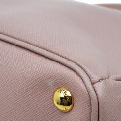 Pre Owned Prada Blush Pink Saffiano Lux Leather Large Double Zip Tote