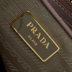 Pre Owned Prada Blush Pink Saffiano Lux Leather Large Double Zip Tote