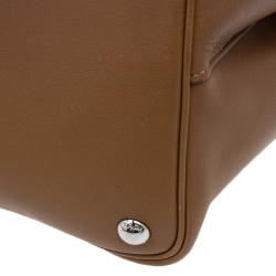 Pre Owned Prada Brown City Calf Leather Double Handle Tote