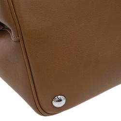 Pre Owned Prada Brown City Calf Leather Double Handle Tote