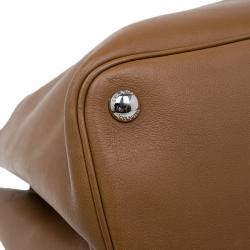 Pre Owned Prada Brown City Calf Leather Double Handle Tote