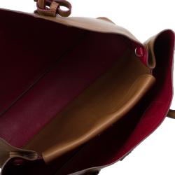 Pre Owned Prada Brown City Calf Leather Double Handle Tote