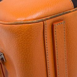 Prada Bi Color Leather and Canvas Bowling Bag