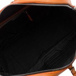 Prada Bi Color Leather and Canvas Bowling Bag