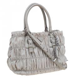 Pre Owned Prada Pomice Gaufre Tessuto Nylon Shopping Tote