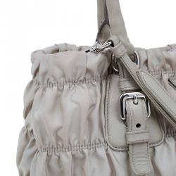 Pre Owned Prada Pomice Gaufre Tessuto Nylon Shopping Tote