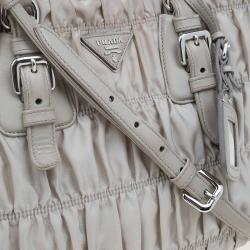 Pre Owned Prada Pomice Gaufre Tessuto Nylon Shopping Tote