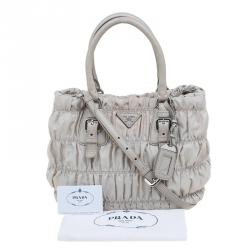 Pre Owned Prada Pomice Gaufre Tessuto Nylon Shopping Tote