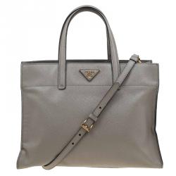Prada Beige Saffiano Soft Leather Tote Bag