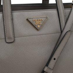 Pre Owned Prada Beige Saffiano Soft Leather Tote Bag