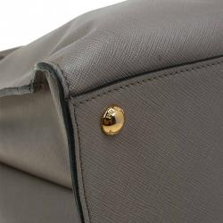 Pre Owned Prada Beige Saffiano Soft Leather Tote Bag