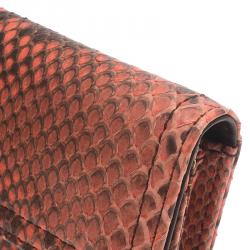 Pre Owned Prada Pink Python Continental Wallet