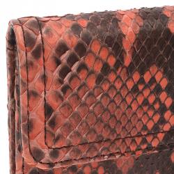 Pre Owned Prada Pink Python Continental Wallet