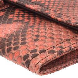 Pre Owned Prada Pink Python Continental Wallet