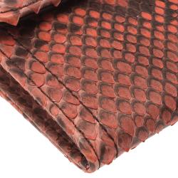 Pre Owned Prada Pink Python Continental Wallet