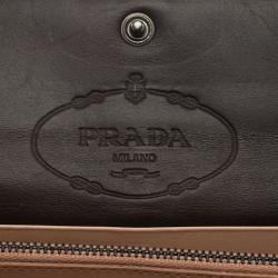 Pre Owned Prada Pink Python Continental Wallet