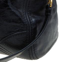 Pre Owned Prada Black Vitello Shine Leather East West Bauletto Bag