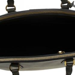 Pre Owned Prada Military Green Saffiano Lux Leather Medium Double Zip Tote