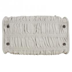Pre Owned Prada White Ghiaccio Nappa Gaufre Bag