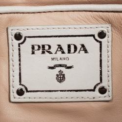 Pre Owned Prada White Ghiaccio Nappa Gaufre Bag
