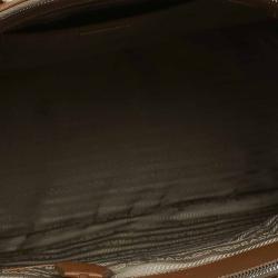 Pre Owned Prada Brown Saffiano Lux Leather Double Zip Executive Tote