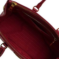 Pre Owned Prada Red Saffiano Lux Leather Large Double Zip Tote